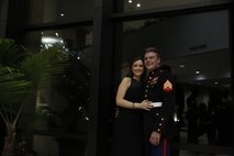 Chemical Biological Incident Response Force, CBIRF, U.S. Marine Corps Forces Command, Marines, Sailors and their friends and families commemorated the 242nd anniversary of the United States Marine Corps during CBIRF’s 2017 Marine Corps Birthday Ball at the Hilton Mark Center in Alexandria, Va., Nov. 4, 2017. Maj. Gen. Richard J. Gallant, U.S. Army Commander of Joint Task Force Civil Support, and his wife, Mrs. Carol Gallant, were the guests of honor. (Official U.S. Marine Corps Photos by Cpl. Maverick S. Mejia/ RELEASED)