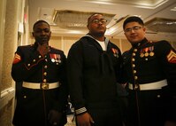 Chemical Biological Incident Response Force, CBIRF, U.S. Marine Corps Forces Command, Marines, Sailors and their friends and families commemorated the 242nd anniversary of the United States Marine Corps during CBIRF’s 2017 Marine Corps Birthday Ball at the Hilton Mark Center in Alexandria, Va., Nov. 4, 2017. Maj. Gen. Richard J. Gallant, U.S. Army Commander of Joint Task Force Civil Support, and his wife, Mrs. Carol Gallant, were the guests of honor. (Official U.S. Marine Corps Photos by Cpl. Maverick S. Mejia/ RELEASED)
