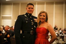 Chemical Biological Incident Response Force, CBIRF, U.S. Marine Corps Forces Command, Marines, Sailors and their friends and families commemorated the 242nd anniversary of the United States Marine Corps during CBIRF’s 2017 Marine Corps Birthday Ball at the Hilton Mark Center in Alexandria, Va., Nov. 4, 2017. Maj. Gen. Richard J. Gallant, U.S. Army Commander of Joint Task Force Civil Support, and his wife, Mrs. Carol Gallant, were the guests of honor. (Official U.S. Marine Corps Photos by Cpl. Maverick S. Mejia/ RELEASED)