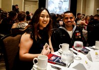 Chemical Biological Incident Response Force, CBIRF, U.S. Marine Corps Forces Command, Marines, Sailors and their friends and families commemorated the 242nd anniversary of the United States Marine Corps during CBIRF’s 2017 Marine Corps Birthday Ball at the Hilton Mark Center in Alexandria, Va., Nov. 4, 2017. Maj. Gen. Richard J. Gallant, U.S. Army Commander of Joint Task Force Civil Support, and his wife, Mrs. Carol Gallant, were the guests of honor. (Official U.S. Marine Corps Photos by Cpl. Maverick S. Mejia/ RELEASED)