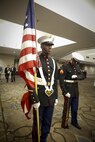 Chemical Biological Incident Response Force, CBIRF, U.S. Marine Corps Forces Command, Marines, Sailors and their friends and families commemorated the 242nd anniversary of the United States Marine Corps during CBIRF’s 2017 Marine Corps Birthday Ball at the Hilton Mark Center in Alexandria, Va., Nov. 4, 2017. Maj. Gen. Richard J. Gallant, U.S. Army Commander of Joint Task Force Civil Support, and his wife, Mrs. Carol Gallant, were the guests of honor. (Official U.S. Marine Corps Photos by Cpl. Maverick S. Mejia/ RELEASED)