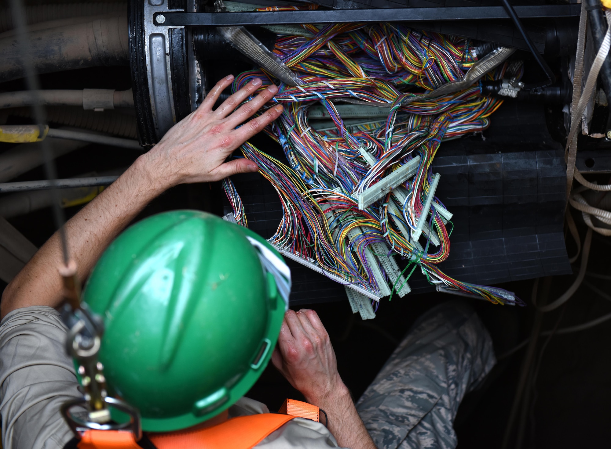 211th EIS Airmen install fiber optic cables
