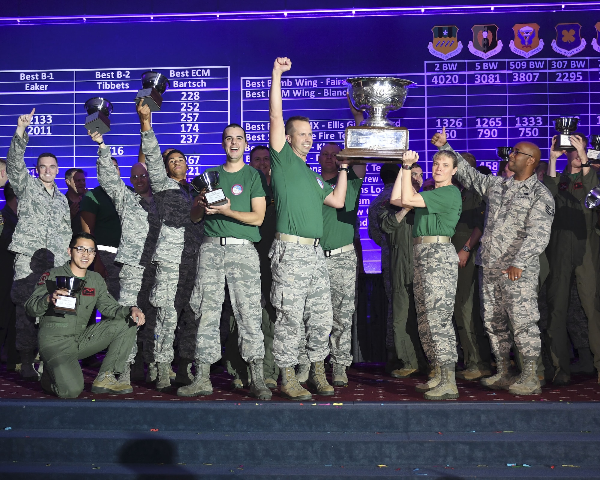 The 2nd Bomb Wing at Barksdale Air Force Base, Louisiana, took home the FairchildTrophy for Best Bomb Wing in Global Strike Command during the 2017 Global Strike Challenge. Trophies were awarded during a scoreposting event Nov. 15 at Barksdale AFB, Louisiana.