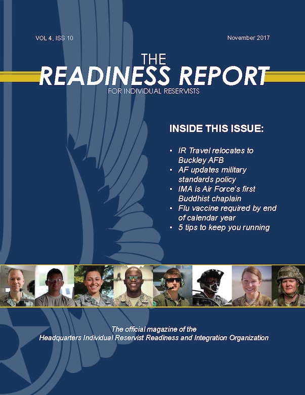 The front page of the November edition of the Readiness Report digital publication for Individual Reservists.