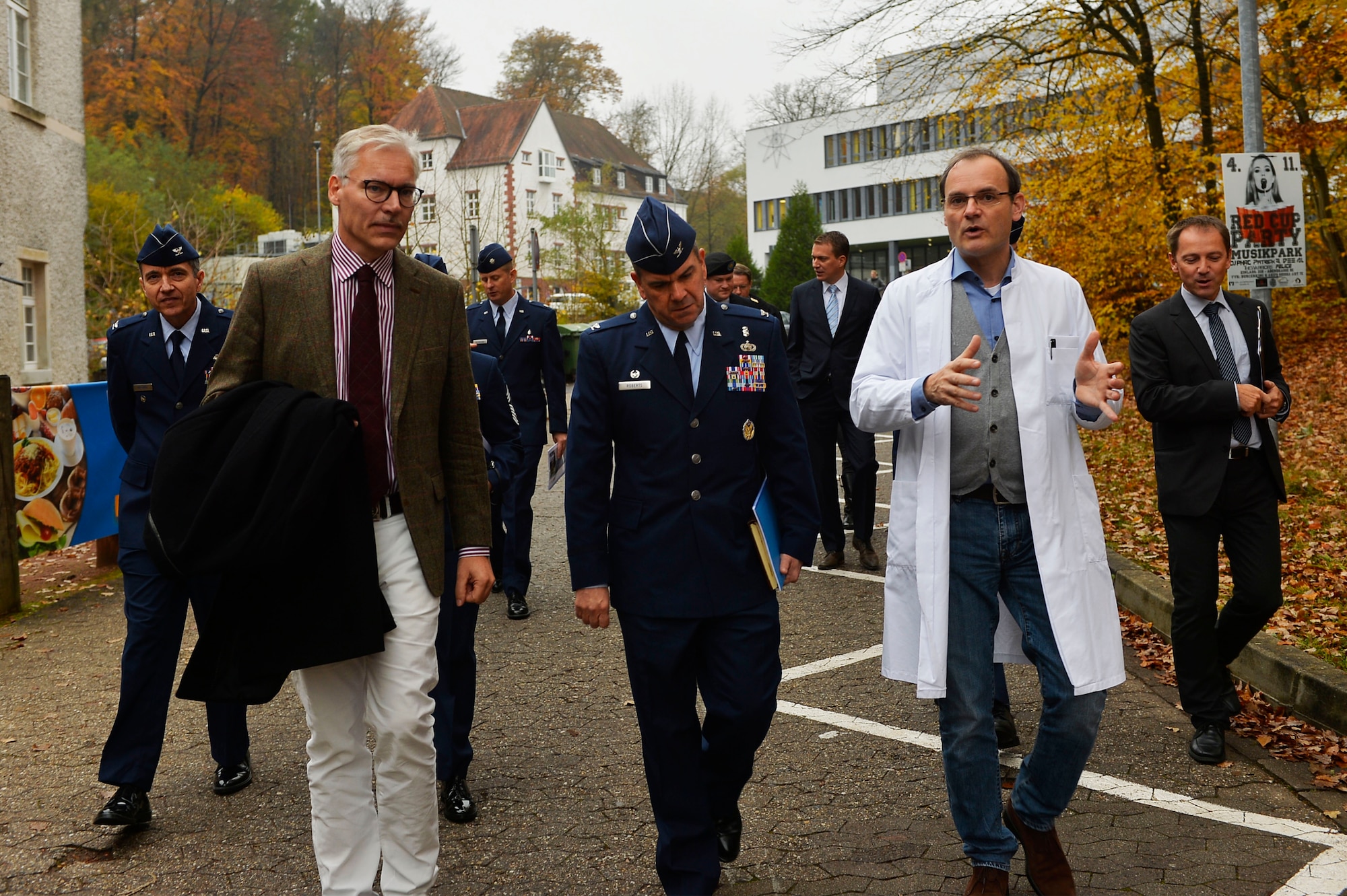 U.S. service members assigned to the 86th Medical Group and Landstuhl Regional Medical Center tour the Saarland University Medical Center in Homburg, Germany Nov. 9, 2017. The tour was organized by the 86th Medical Support Squadron Tricare operations and patient administration flight. (U.S. Air Force photo by Airman 1st Class Joshua Magbanua)