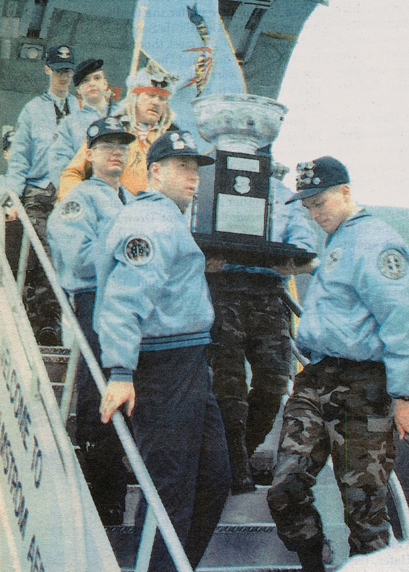In 1991, the 341st Strategic Missile Wing became the first wing to win in two consecutive years the Blanchard Trophy for Best Intercontinental Ballistic Missile Wing. The wing’s mascot, known officially as the High Plains Warrior, helped bring the trophy back to Malmstrom Air Force Base, Mont., that year from Strategic Air Command’s Olympic Arena Missile Combat Competition at Vandenberg AFB, Calif. (Photo courtesy of 341st MW Historian Office)