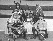 Mascots were a vexing concern to Air Force Space Command in 1994 as organizers planned the inaugural Guardian Challenge Space and Missile Competition at Vandenberg Air Force Base, Calif. Missile wings had recently been transferred to AFSPC after a single yet final Olympic Arena missile competition hosted by Air Combat Command. “The space wings don’t have mascots here, and there was some debate on whether or not missileers could keep theirs” according to the official GC newsletter that year, noting that the tradition prevailed. The missile wing mascots pictured (clockwise, from bottom left) are Whiteman AFB’s War Chief, Grand Forks’ Warrior of the North, Malmstrom AFB’s High Plains Warrior, and Minot AFB’s Teddy Roosevelt. Not shown is F.E. Warren AFB’s Wrangler. (Photo courtesy of the Malmstrom Air Force Base Museum)
