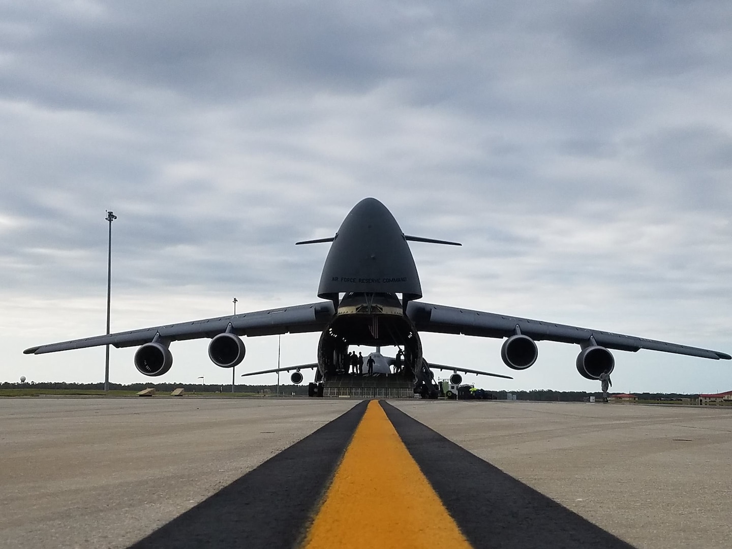 Citizen Airmen from the 433rd Airlift Wing deliver humanitarian aid to San Juan, Puerto Rico Oct.3, 2017.