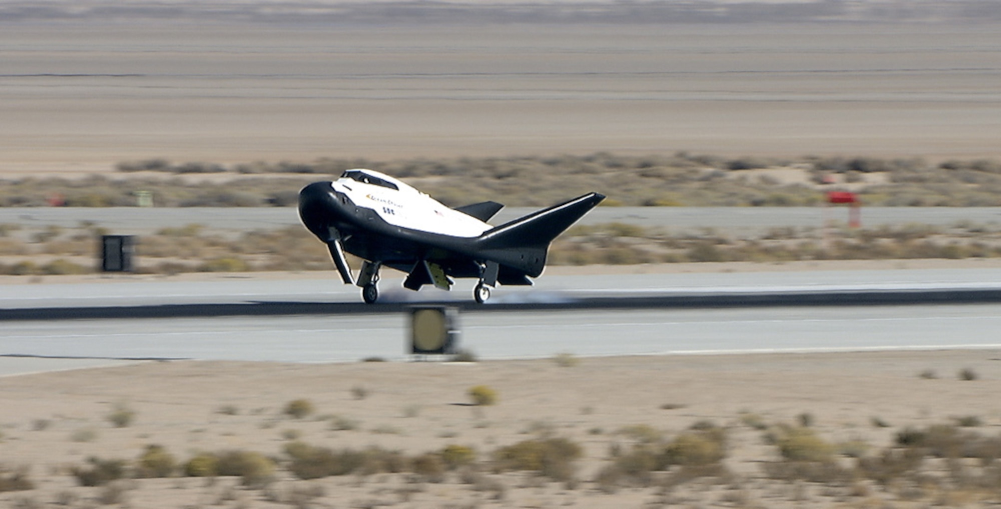 Sierra Nevada Corp’s Dream Chaser lands on Edwards Air Force Base in California. The spacecraft went through preparations for flight at NASA’s Armstrong Flight Research Center.

Credits: NASA / Carla Thomas