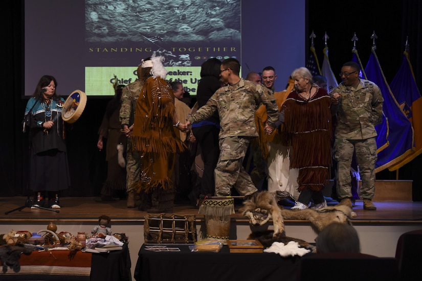 U.S. Army Soldiers assigned to the 128th Aviation Brigade hosted National Native American Heritage Month celebration at Joint Base Langley-Eustis, Nov. 15, 2017.