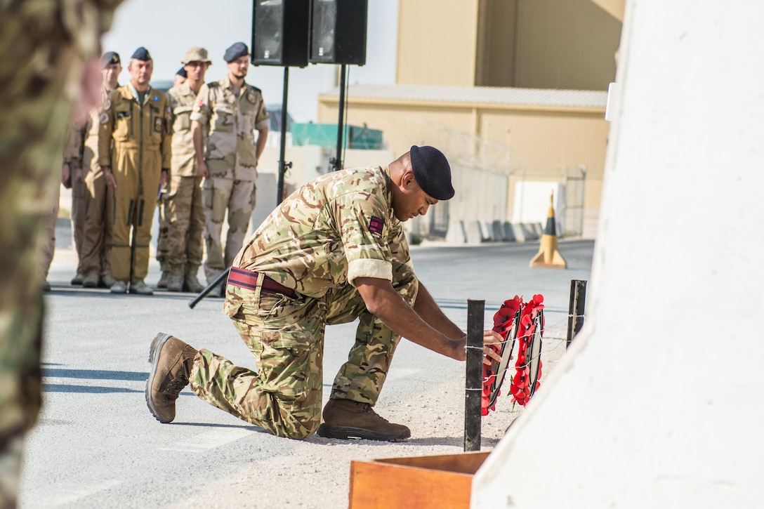The Royal Air Force observes Remembrance Day at Al Udeid
