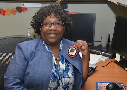 Pierre Terry, director of staff, 25th Air Force’s Logistics, Engineering and Force Protection Directorate (A4), is the civilian recipient of the 2018 Brig. Gen. Wilma Vaught Visionary Leadership Award for Air Combat Command. Terry holds the 25th Air Force INSPIRE program emblem she designed.