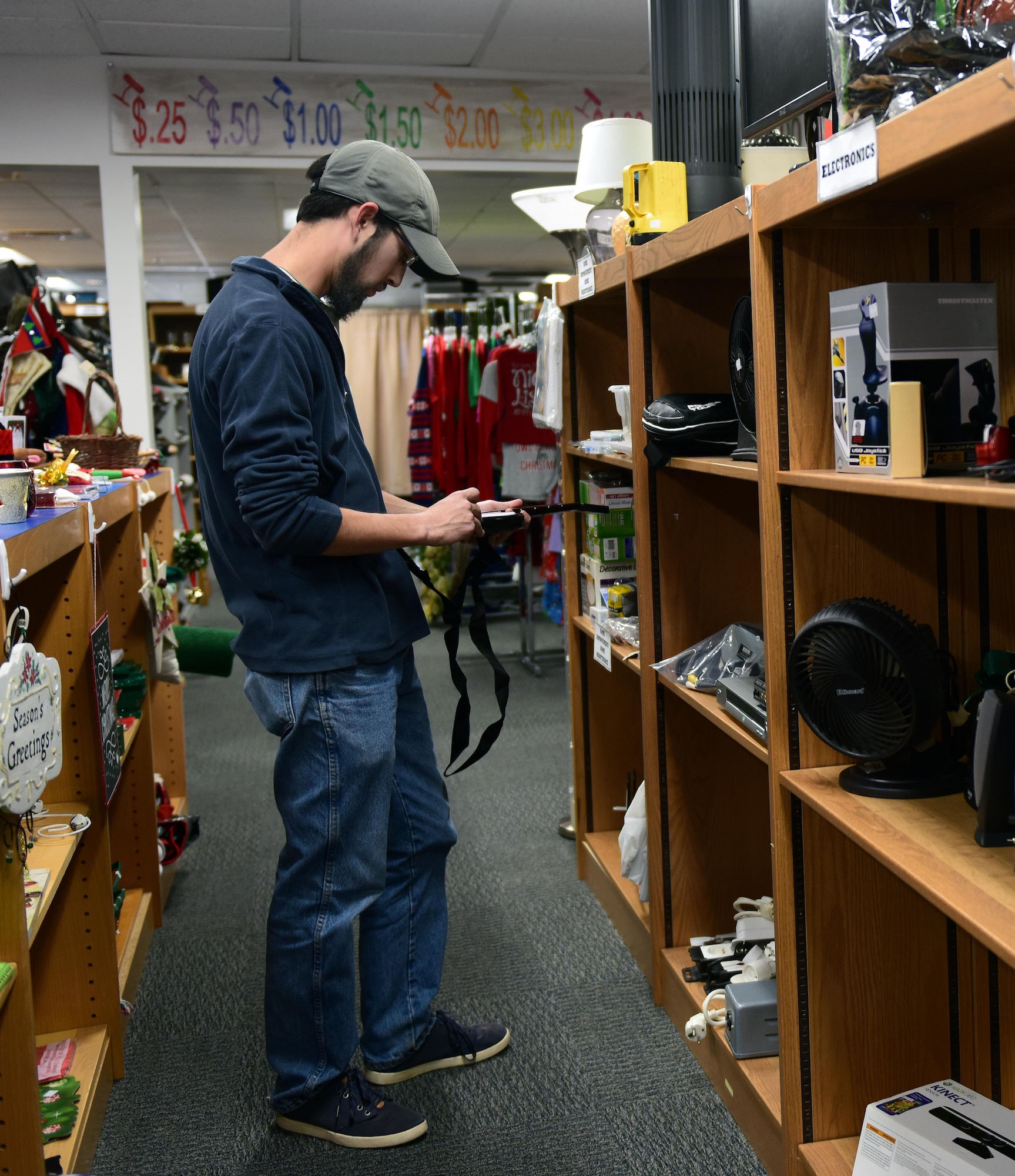 Members of Team Whiteman gather to support the grand opening of the base thrift shop at Whiteman Air Force Base, Mo., Nov. 13, 2017.