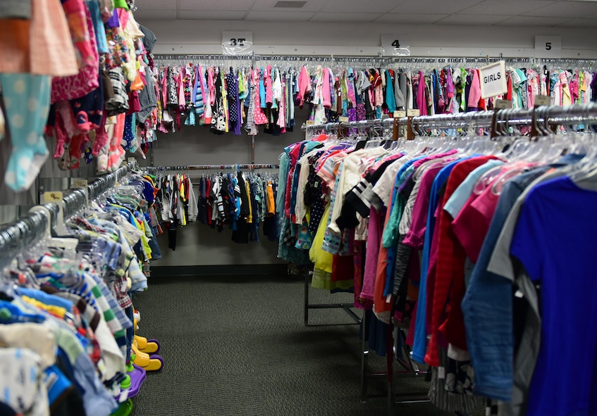 Members of Team Whiteman gather to support the grand opening of the base thrift shop at Whiteman Air Force Base, Mo., Nov. 13, 2017.