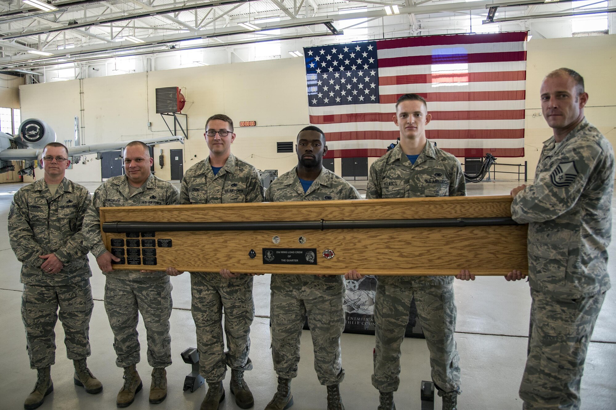Members of the 74th Aircraft Maintenance Unit came out victorious as the winners for a quarterly weapons load competition, Nov. 16, 2017, at Moody Air Force Base, Ga. Judges evaluated the competitors based on dress and appearance, a knowledge exam and loading various munitions to determine the swiftest and most efficient load crew.  (U.S. Air Force photo by Airman Eugene Oliver)
