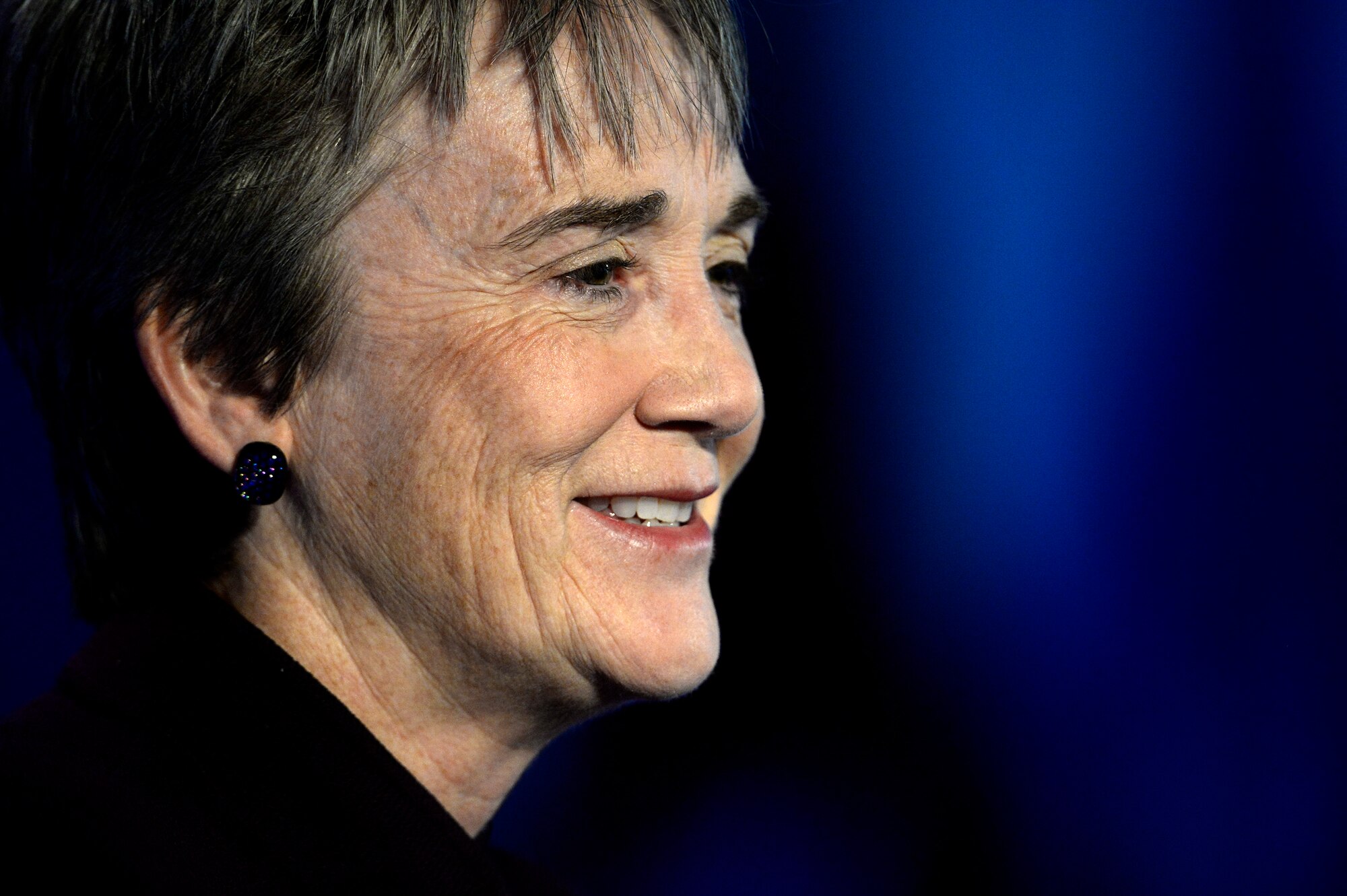 Secretary of the Air Force Heather Wilson delivers the keynote address during the 2017 Logistics Officer Association Symposium in Washington D.C., Nov. 17, 2017. During her remarks Wilson discussed how logistics and innovation contribute to the success of the Air Force. (U.S. Air Force photo by Staff Sgt. Rusty Frank)