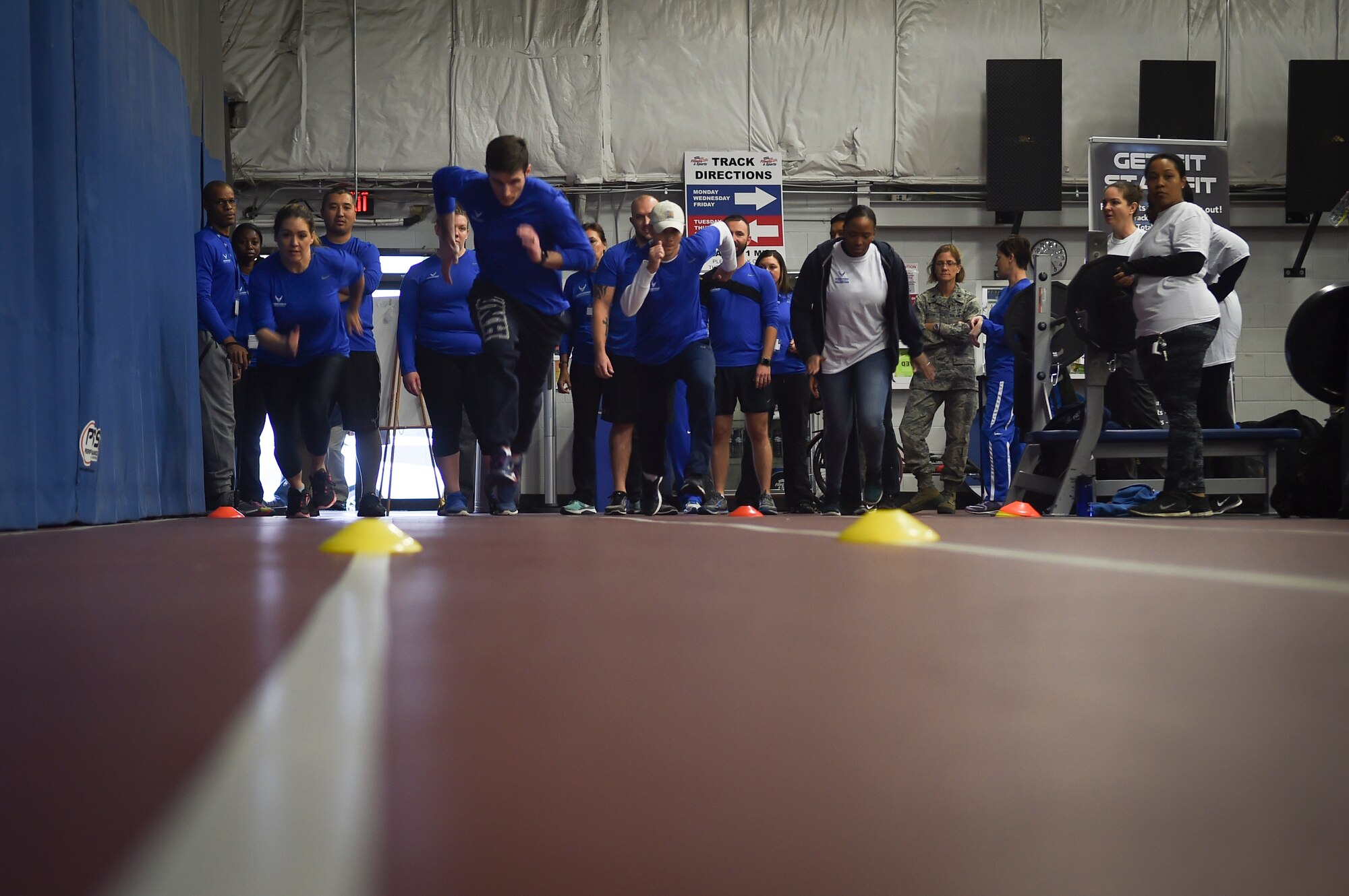 Warrior runs on track
