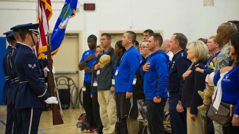 USAF Honor Guard presents colors