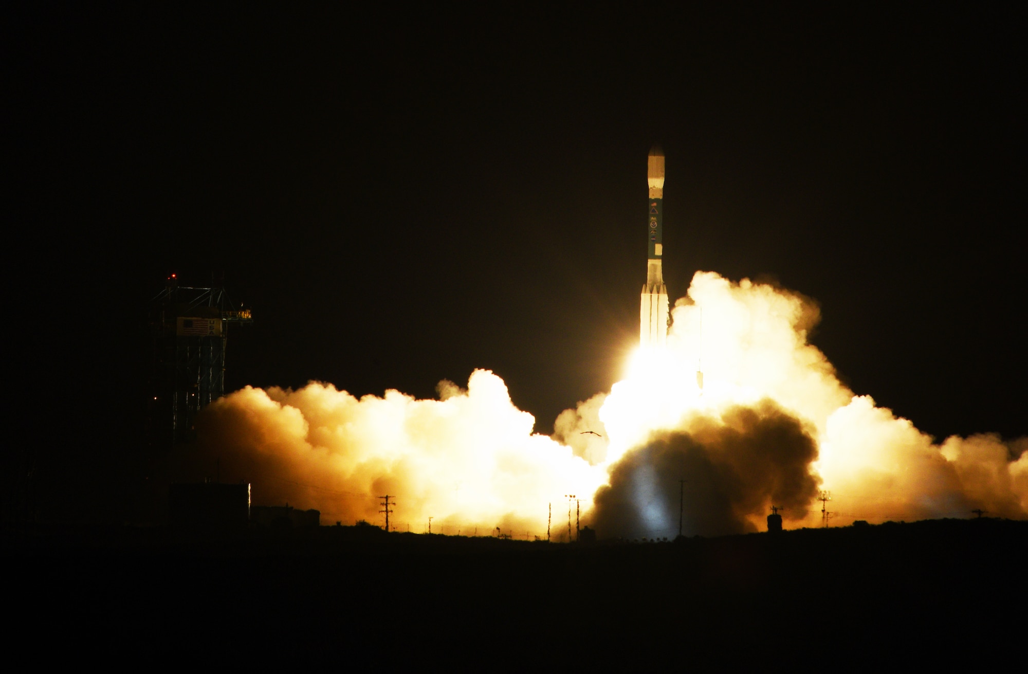 A United Launch Alliance Delta II rocket carrying a NASA/National Oceanic and Atmospheric Administration satellite was successfully launched from Space Launch Complex-2, Nov. 18, at 1:47 a.m. PST, Vandenberg Air Force Base, Calif. (U.S. Air Force photo by Senior Airman Ian Dudley/Released)