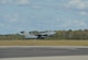 A C-17 Globemaster III aircraft takes off from Joint Base Charleston with equipment headed for Argentina, Nov. 18, 2017. Joint Base Charleston's efforts are helping aid the search and rescue of the A.R.A. San Juan, an Argentine navy submarine that went missing Nov. 15, 2017. As part of the support, two C-17 Globemaster IIIs and one C-5M Super Galaxy from Air Mobility Command are delivering needed equipment and expertise to assist a partner nation. The first flight from Joint Base Charleston is carrying a tow bar, a Tunner 60K Aircraft Cargo Loader and three members of the 437th Aerial Port Squadron. While on the ground, the team will be conducting runway assessments prior to other equipment arriving in country. Additional U.S. Air Force support will be provided to aid efforts.