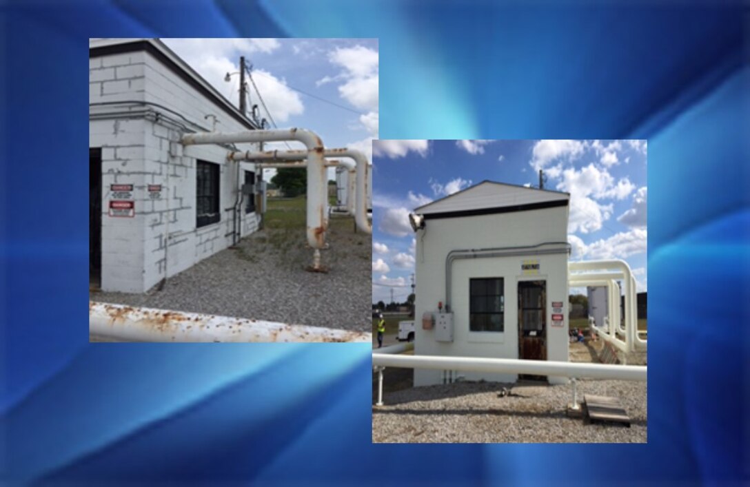 Before and after pictures of a 2017 Sustainment, Restoration and Modernization Division project on Fort Campbell, Kentucky.