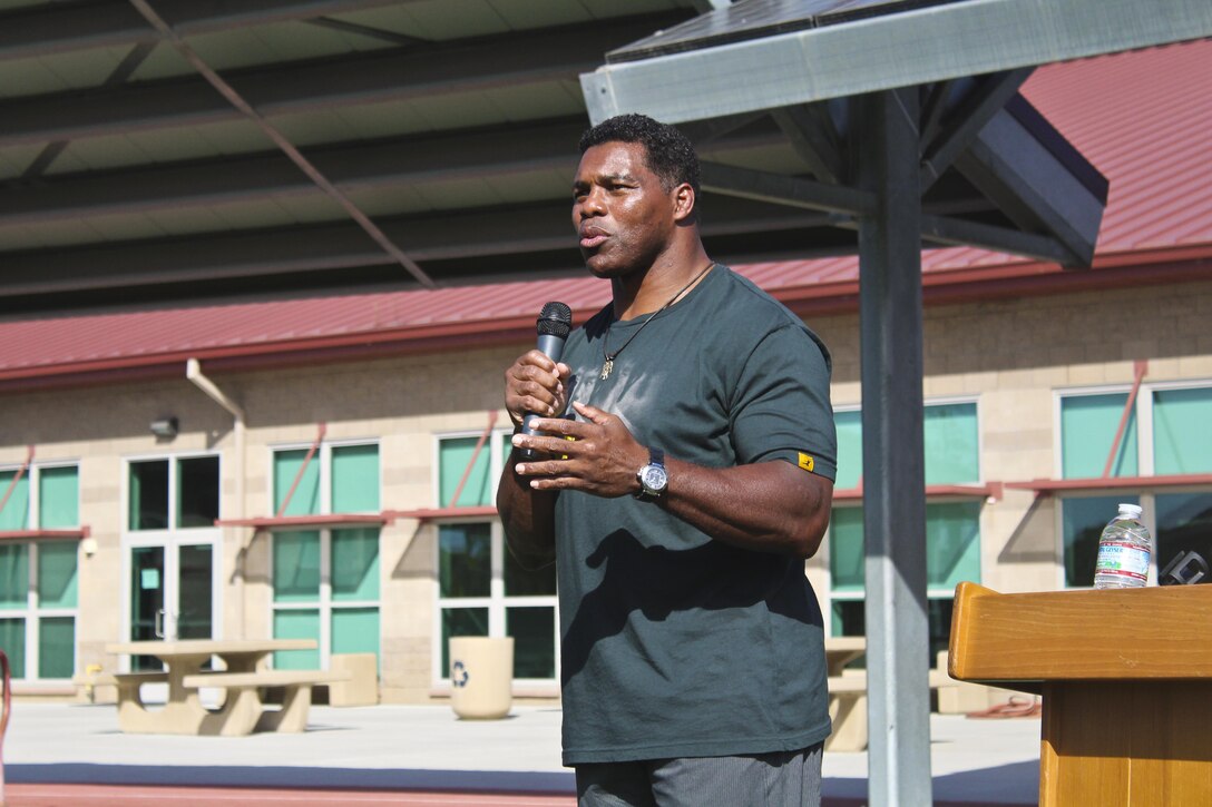The Wounded Warrior Battalion, with Marine Corps Installations - West, Camp Pendleton, California, hosted guest speaker Herschel Walker, a Heisman Trophy winner and advocate for mental health issues Nov. 3, 2017. Walker, a native of Wrightsville, Georgia, began his career playing college football and was later diagnosed with dissociative identity disorder.