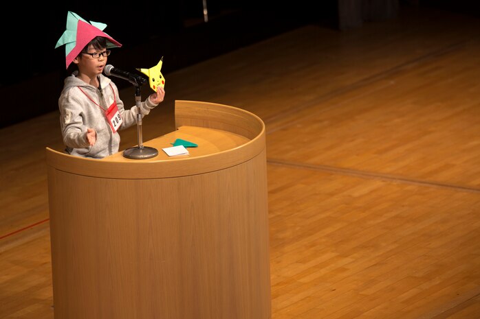 Judges evaluate each contestant’s speech and stage presence during the 56th Annual Japanese and English Speech Contest at Sinfonia Iwakuni Concert Hall in Iwakuni City, Japan, Nov. 19, 2017.  The contest was hosted by the Japanese American Society to help contestants understand and appreciate each other’s language and culture, strengthening the Japanese and American friendship.