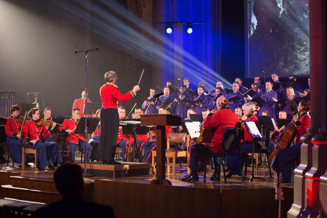 On Saturday, Nov. 11, the Marine Chamber Orchestra performed a Veterans Day Concert at the Washington National Cathedral, along with the Cathedral Choir, in northwest Washington, D.C. (U.S. Marine Corps photo by Gunnery Sgt. Brian Rust/released)