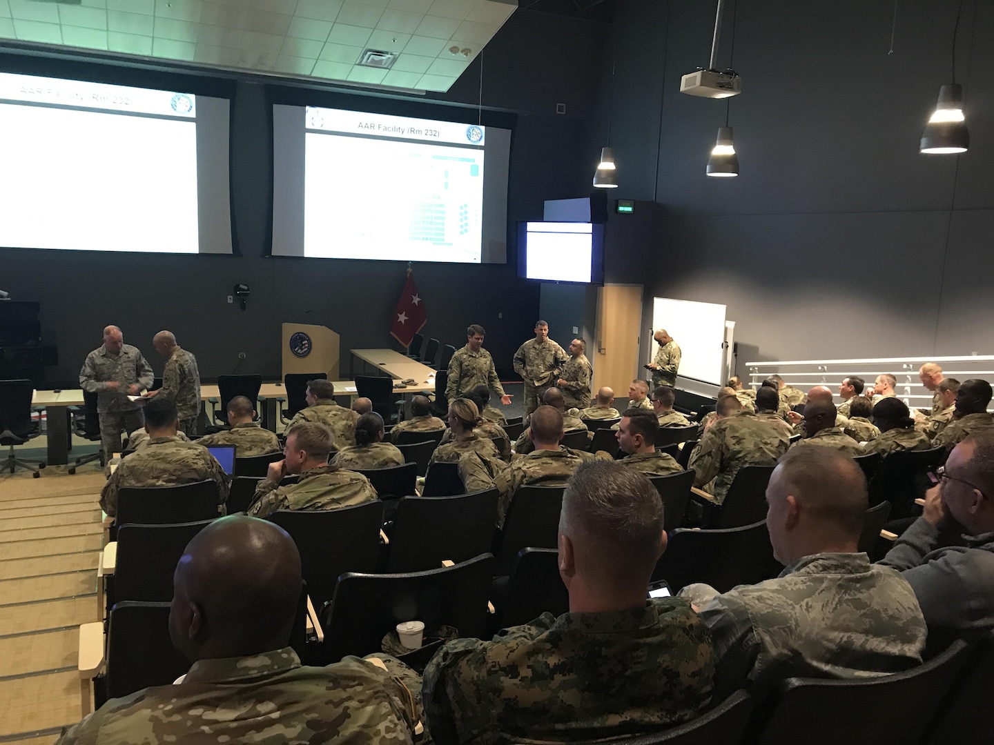 Members of Joint Task Force Civil; Support and the Defense CBRN Response Force attend a Mobile Training Team event at Ft. Bragg, N.C. Nov. 14, 2017. JTF-CS provides command and control for designated Department of Defense specialized response forces to assist local, state, federal and tribal partners in saving lives, preventing further injury, and providing critical support to enable community recovery. (Official DOD Photo MC2 Benjamin Liston)