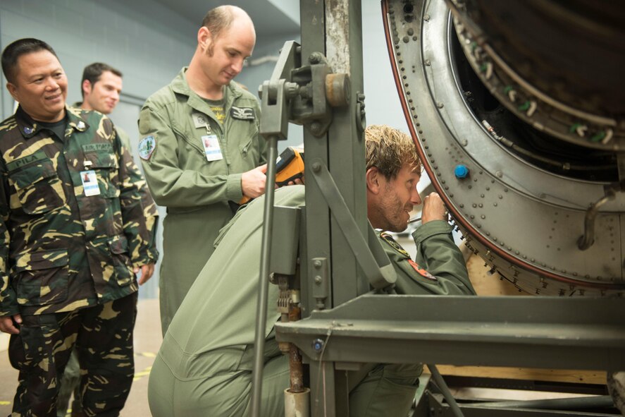 International service members learn with Cannon maintainers