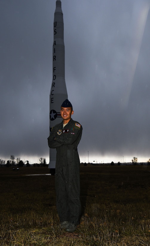 1st Lt. Alexander Tran, 320th Missile Squadron deputy missile combat crew commander, poses for a photo at F.E. Warren Air Force Base, Wyo. Nov. 17, 2017. Tran chose to join the Air Force because of his family’s sacrifices during and after the Vietnam War, and he strives to exemplify the same standards of excellence and dedication to duty that he respected in his grandfather.