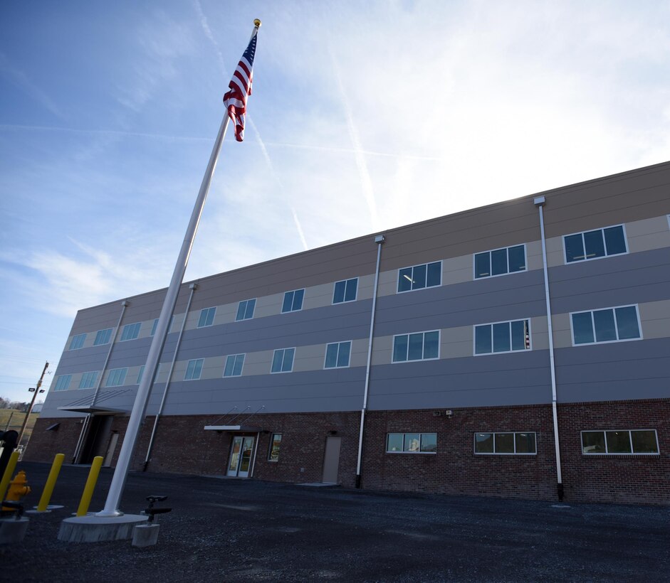 Officials dedicated the new Construction Support Building Nov. 20, 2017 at the Y-12 National Security Complex in Oak Ridge, Tenn. The three-story, 64,800-square-foot building will provide a combination of office and warehouse space and is the first permanent structure constructed as part of the Uranium Processing Facility project. (USACE photo by Lee Roberts)