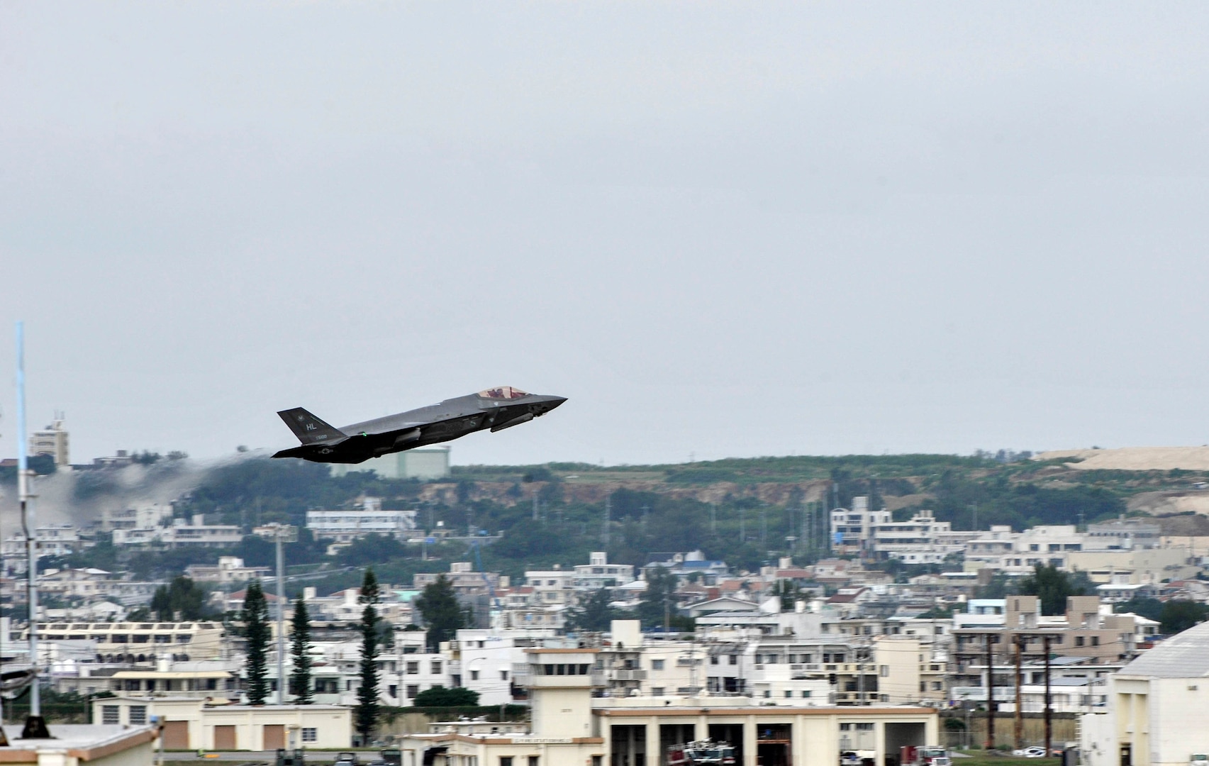 A U.S. Air Force F-35A Lightning II from Hill Air Force Base, Utah, takes off at Kadena Air Base, Japan, Nov. 16, 2017. The F-35A stealth fighter is the U.S. Air Force's latest low observable fifth-generation fighter incorporating stealth technology.