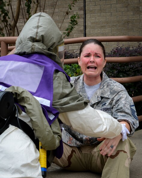 The exercise tested the 2nd Medical Group’s response to victims of a chemical, biological, radiological or nuclear attack.