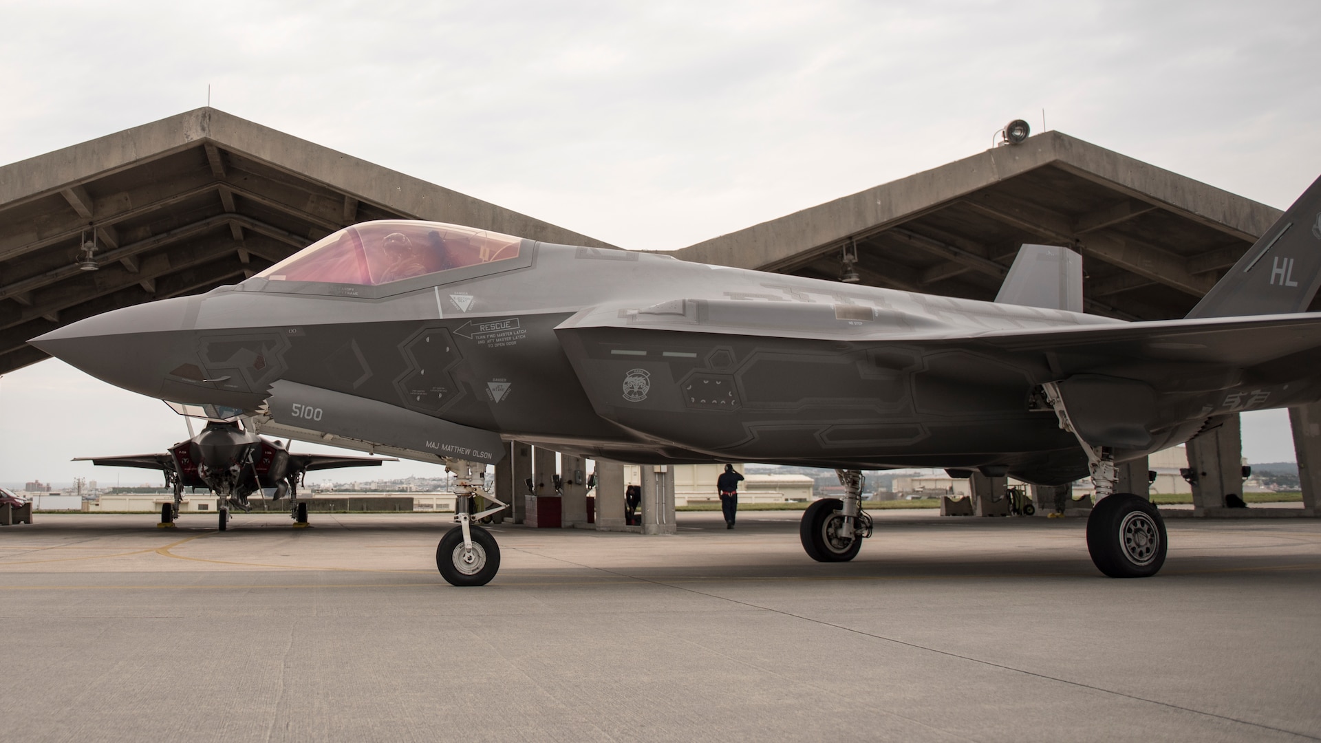 A U.S. Air Force F-35A Lightning II from Hill Air Force Base, Utah, taxis for take-off Nov. 16, 2017, at Kadena Air Base, Japan. The F-35A is being deployed under U.S. PACOM’s theater security package (TSP) program, which has been in operation since 2004. This long-planned deployment is designed to demonstrate the continuing U.S. commitment to stability and security in the region.
