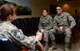 Airmen speak with Chief Master Sgt. Tracey House, the superintendent assigned to the 28th Medical Group, over a cup of coffee during a “Coffee with the Commanders” event at Ellsworth Air Force Base, S.D., Nov. 20, 2017. More than a dozen patients and staff members spoke with Col. David Linkh, the commander of the 28th MDG and other group leaders, sharing what they like about the clinic and suggesting potential improvements. (U.S. Air Force photo by Airman 1st Class Donald C. Knechtel)