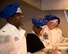 Col. Uduak Udoaka (left), 86th Logistics Readiness Group commander, serves Airmen during a Thanksgiving meal at Ramstein Air Base, Germany, Nov. 23, 2017.