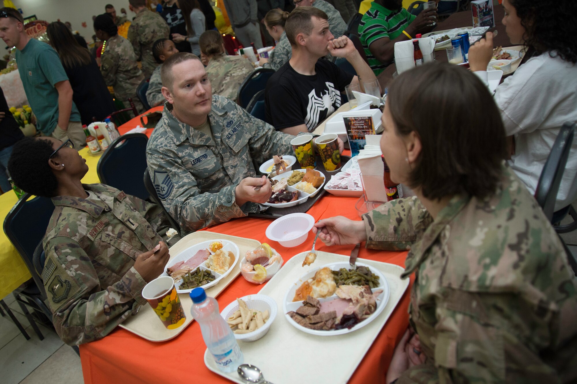 The 386th AEW, Expeditionary Force Support Squadron, cook for approximately 7,000 Airmen, soldiers, civilians and coalition forces daily