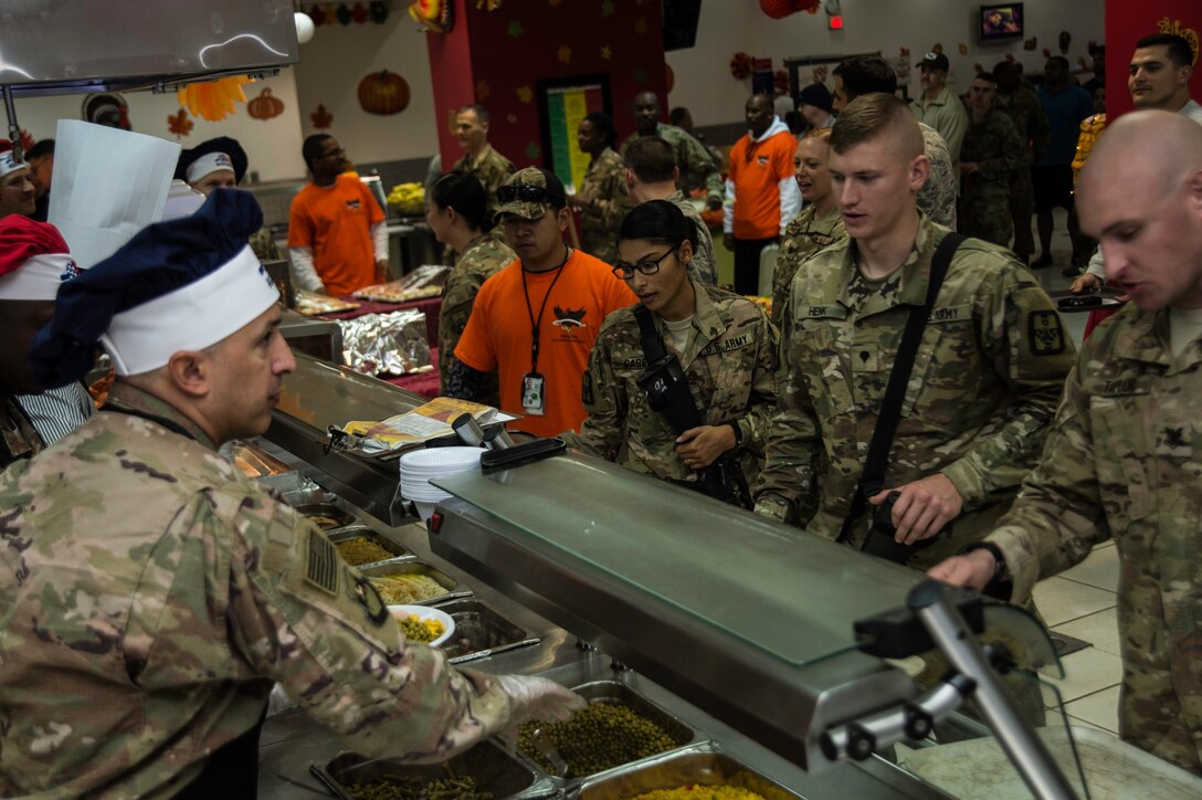 The 386th AEW, Expeditionary Force Support Squadron, cook for approximately 7,000 Airmen, soldiers, civilians and coalition forces daily