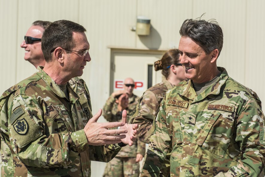 Gen. Lengyel, Chief of National Guard Bureau, checks in with Guardsmen deployed to Qatar