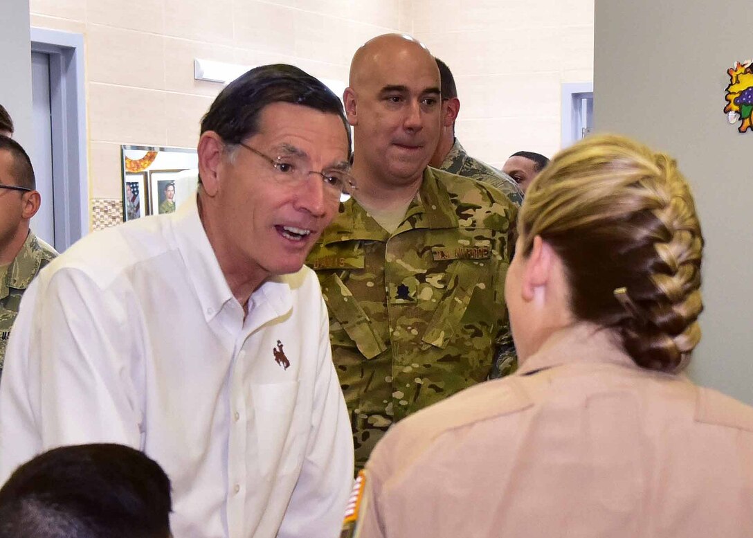 “The visit with Senator Barrasso was very productive [in regard] to updating him on the impact we are having on the mission of the 386th Air Expeditionary Wing,” said Lt. Col. Todd Davis, 737th EAS director of operations. “More importantly, he was provided information on how our deployed members from the Wyoming ANG have been supporting the 386th Expeditionary Operations Group and 386th Expeditionary Maintenance Group since we arrived to our deployed location.”
