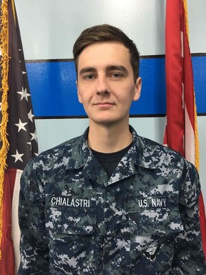 Aviation Boatswain's Mate (Equpiment) Airman Matthew Chialastri, a native of Louisiana, was assigned to USS Ronald Reagan (CVN 76).