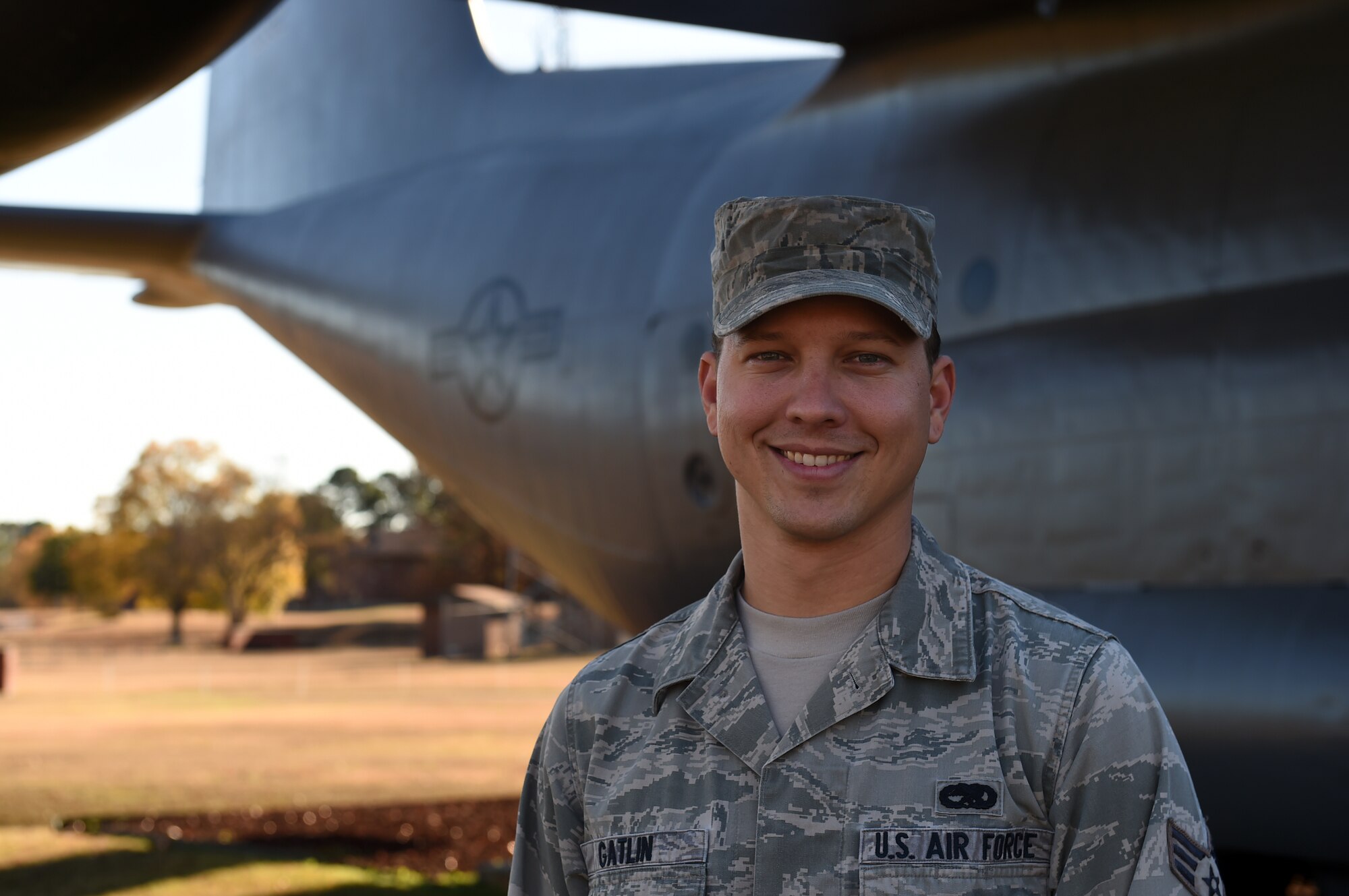 Airman poses for a photo