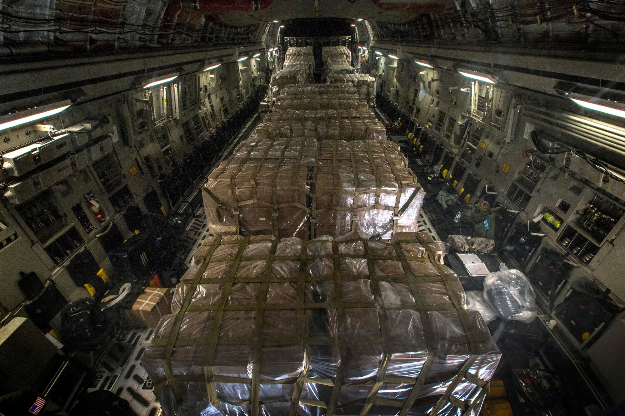 Loading food for Haiti