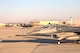 F-35s and F-16s taxi to the end of the runway at Edwards Air Force Base for for a multiple aircraft test event called Orange Flag. The test aircraft, outfitted with data-gathering gear, launched from Edwards Air Force Base, Naval Air Weapons Station China Lake, Naval Air Station Point Mugu, and Nellis AFB, Nevada.
 Orange Flag tests the interoperability of the Air Force, Navy and Marine fighters, bombers, and Command-and-Control aircraft. 
(Photo by Darin Russel/Lockheed Martin)