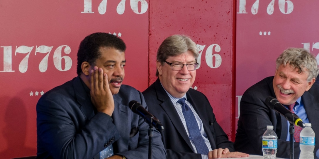 Astrophysicist and author Neil deGrasse Tyson makes comments during the Defense Innovation Board's fifth public meeting.