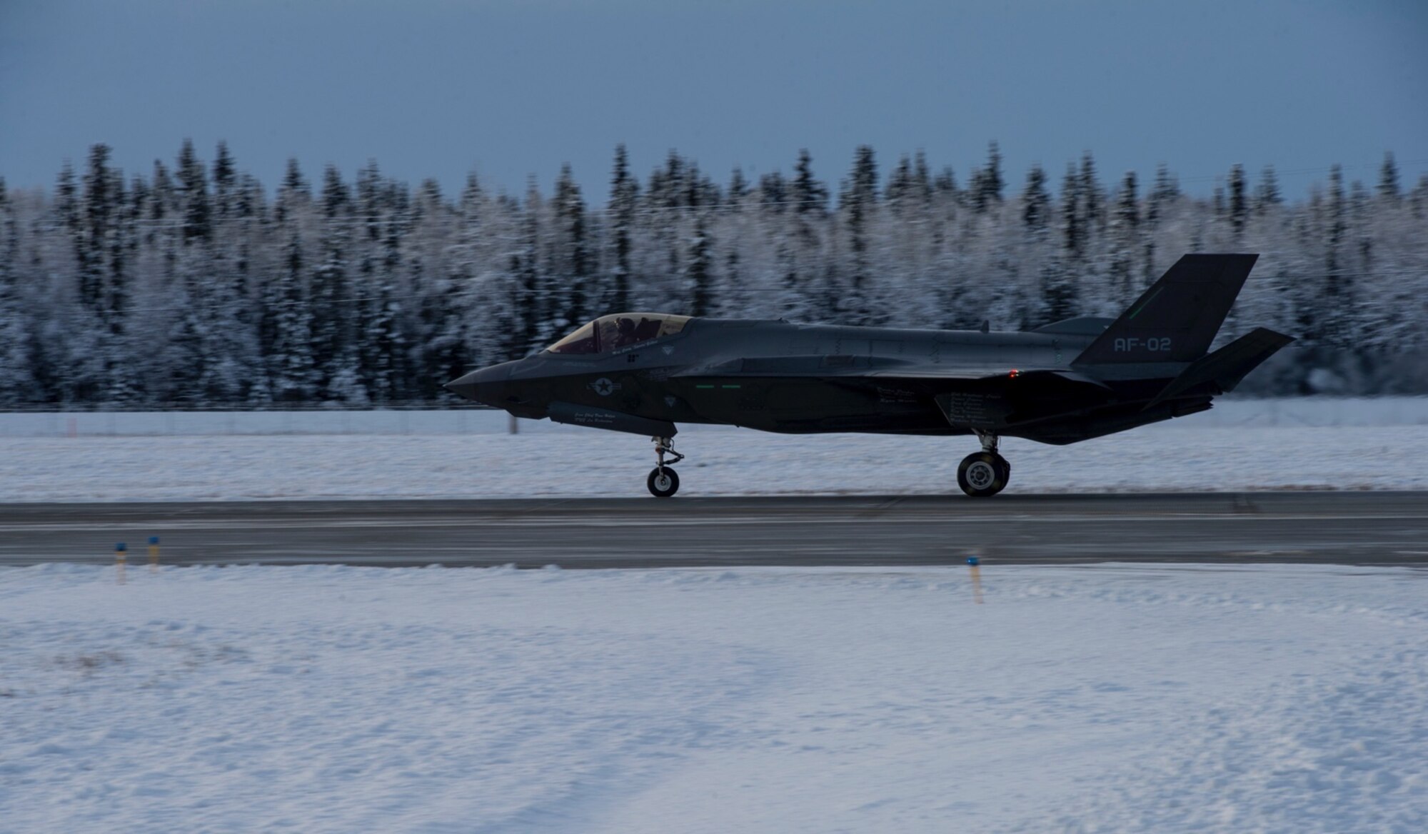 The Lockheed Martin’s F-35A test crew is conducting testing on Eielson Air Force Base, Alaska, to certify the aircraft’s ability to taxi and land on an icy runway.