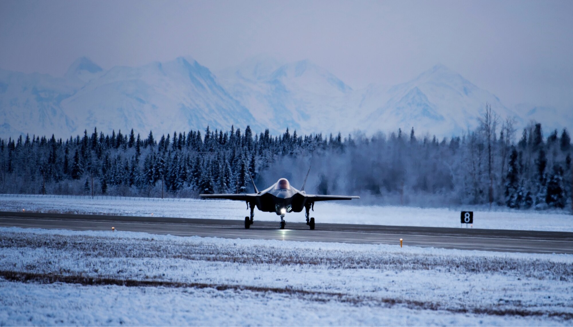 The Lockheed Martin’s F-35A test crew is conducting testing on Eielson Air Force Base, Alaska, to certify the aircraft’s ability to taxi and land on an icy runway.