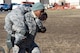 The Marine CFT requires participants in battle dress uniform, to sprint a timed 880 yards, lift a 30-pound ammunition can overhead from shoulder height repeatedly for two minutes, and perform a timed maneuver-under-fire event.