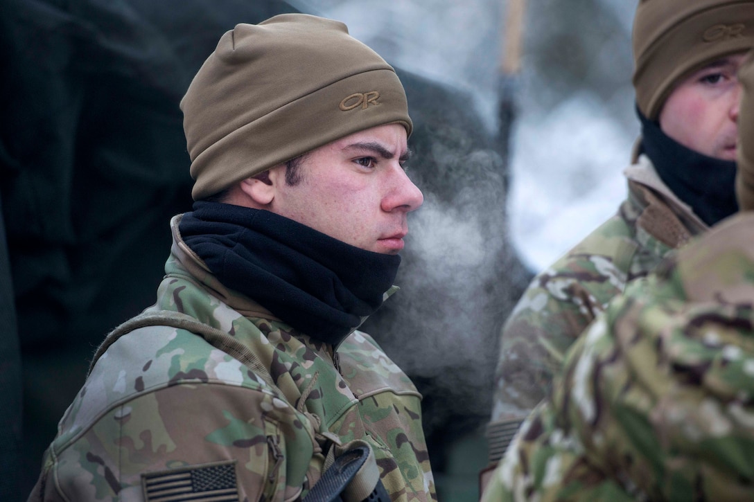 An airman listens to a equipment capabilities brief.